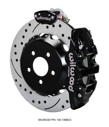 Wilwood AERO4-MC4 Big Brake Kit with Parking Brake - 2015 Mustang GT (Black Calipers)