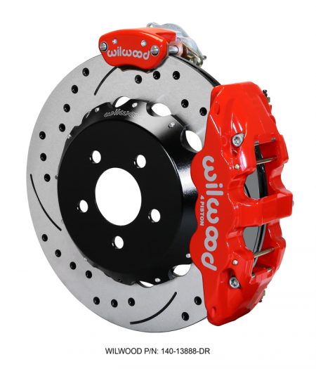 Wilwood AERO4-MC4 Big Brake Kit with Parking Brake - 2015 Mustang GT (Red Calipers)