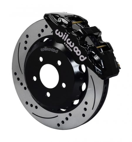 Wilwood Black Forged Narrow Superlite 6R Drilled & Slotted Front Big Brake Kit - 99-12 Subaru Impreza WRX / STI